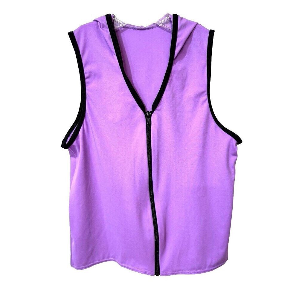 WEISSMAN Unisex Lavender Hooded Dance Vest Size LC Zipper Hip Hop Costume NEW